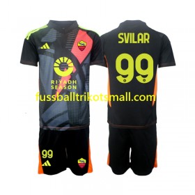 Fußballtrikots AS Rom Mile Svilar 99 Torwart Kinder 2024-2025 Kurzarm Heimtrikotsatz kaufen